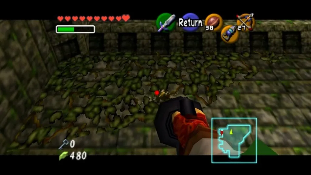 Ocarina of Time Schermata della procedura dettagliata del Tempio della Foresta