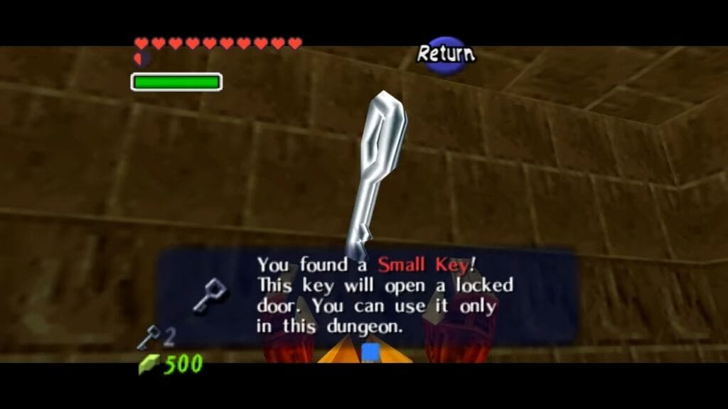 Ocarina of Time Schermata della procedura dettagliata del Tempio del Fuoco