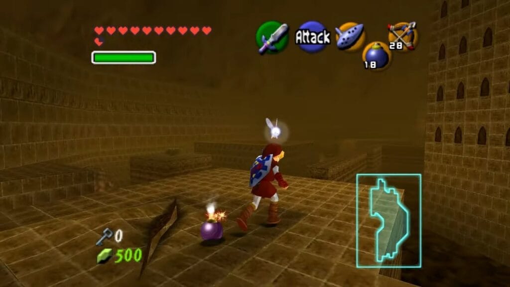 Ocarina of Time Schermata della procedura dettagliata del Tempio del Fuoco