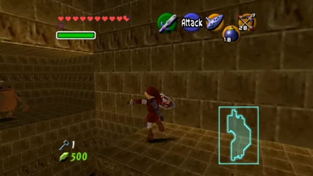Ocarina of Time Schermata della procedura dettagliata del Tempio del Fuoco