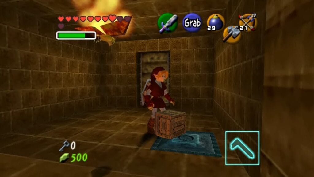 Ocarina of Time Schermata della procedura dettagliata del Tempio del Fuoco
