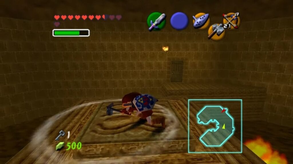 Ocarina of Time Schermata della procedura dettagliata del Tempio del Fuoco