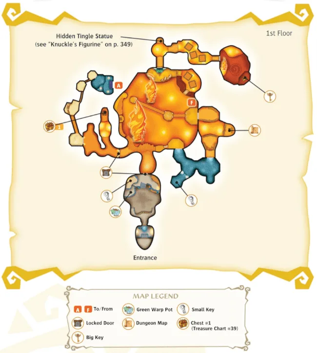 Mapa del primer piso de la Caverna Dragon Roost