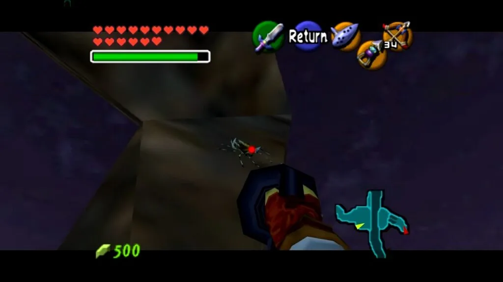Captura de pantalla de la Skulltula Dorada del Valle Gerudo