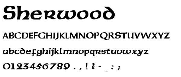Sherwood 字体示例
