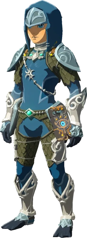un personaggio dei cartoni animati con il corpo blu e l'armatura verde
