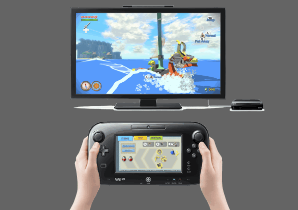 The streamlined experience of playing The Wind Waker HD on the Wii U with the game pad.