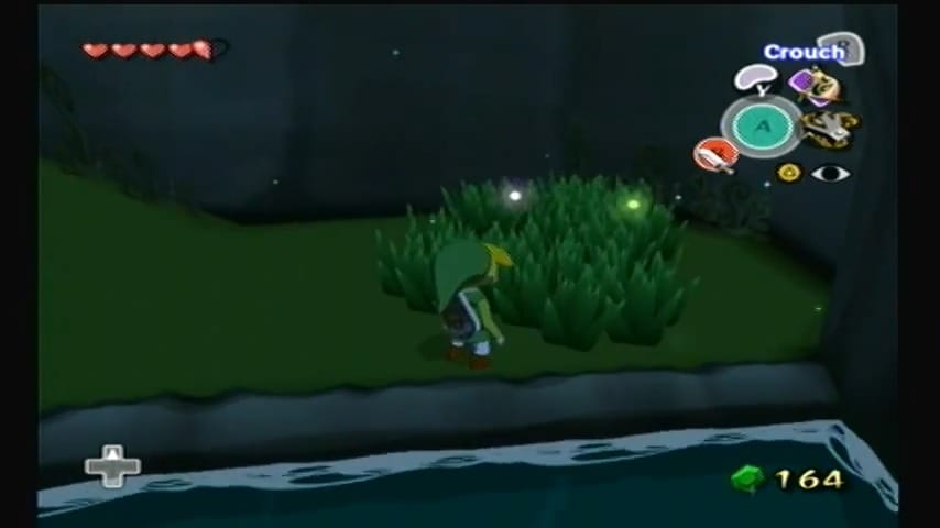 Schermata da The Wind Waker di erba alta contenente lucciole della foresta