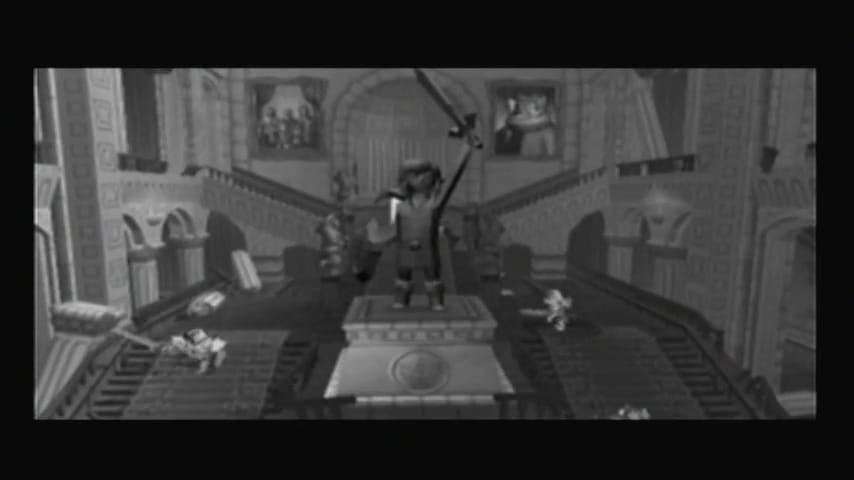 The Wind Waker Schermata del castello di Hyrule mostrata in scala di grigi