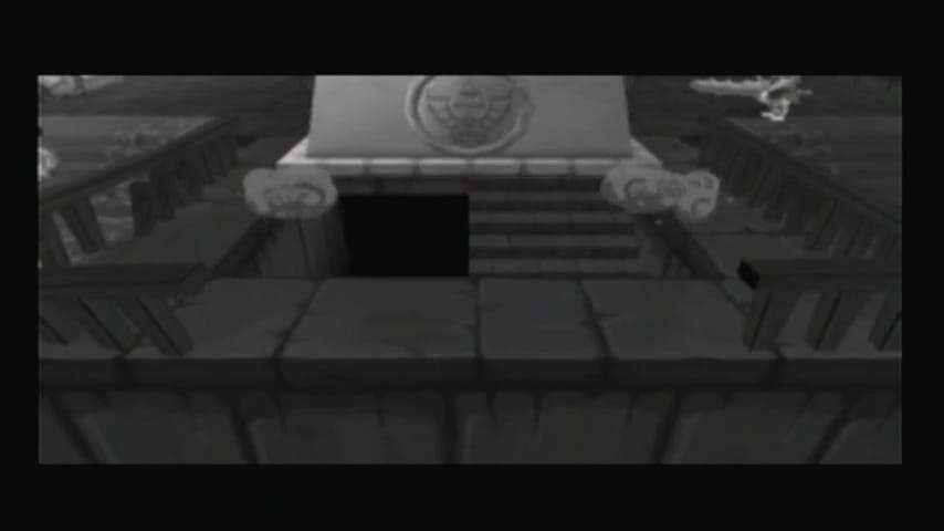 The Wind Waker Schermata della scala rivelata dopo il puzzle del blocco della Triforza nel Castello di Hyrule