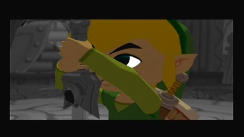 The Wind Waker Schermata di Link che estrae la spada suprema