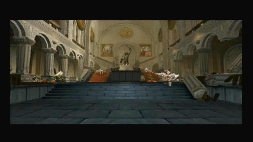 The Wind Waker Schermata del castello di Hyrule illuminato a colori