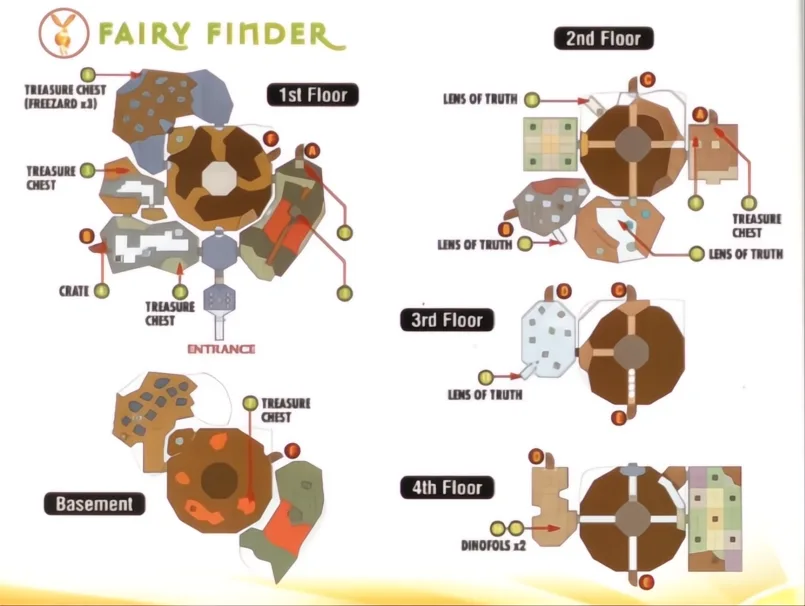Mappa della posizione della fata vagante del tempio di Snowhead