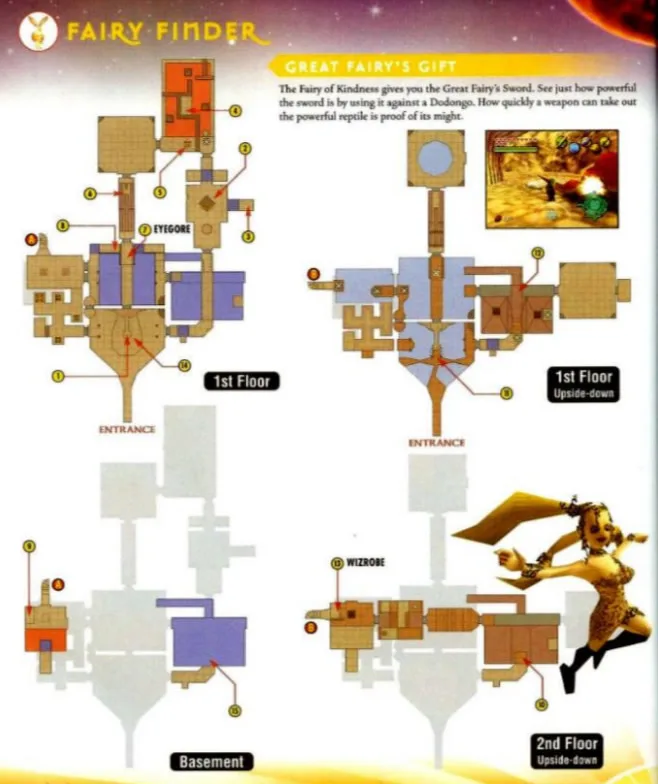 Majora's Mask Mappa delle posizioni delle fate vaganti del tempio di Stone Stower