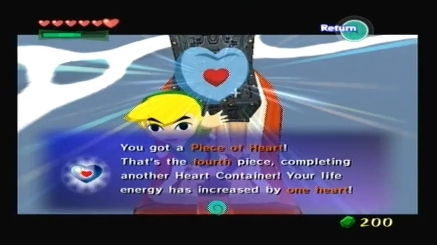 The Wind Waker Schermata della procedura dettagliata per la Tabella del Tesoro n. 15 e il Pezzo del Cuore n. 8
