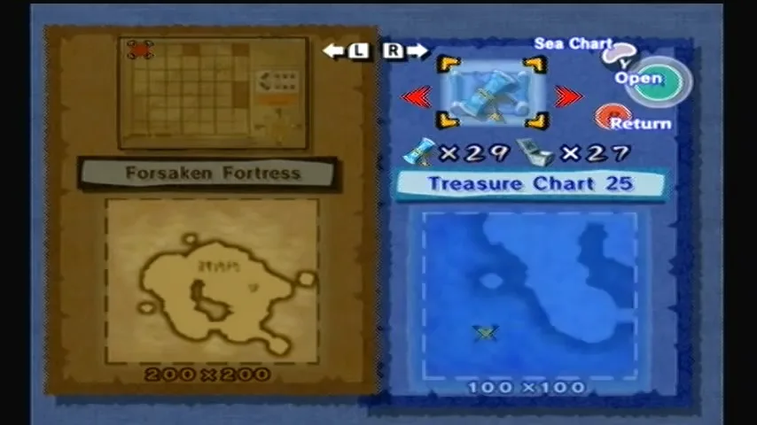 The Wind Waker Schermata della procedura dettagliata della Tabella del Tesoro n. 25