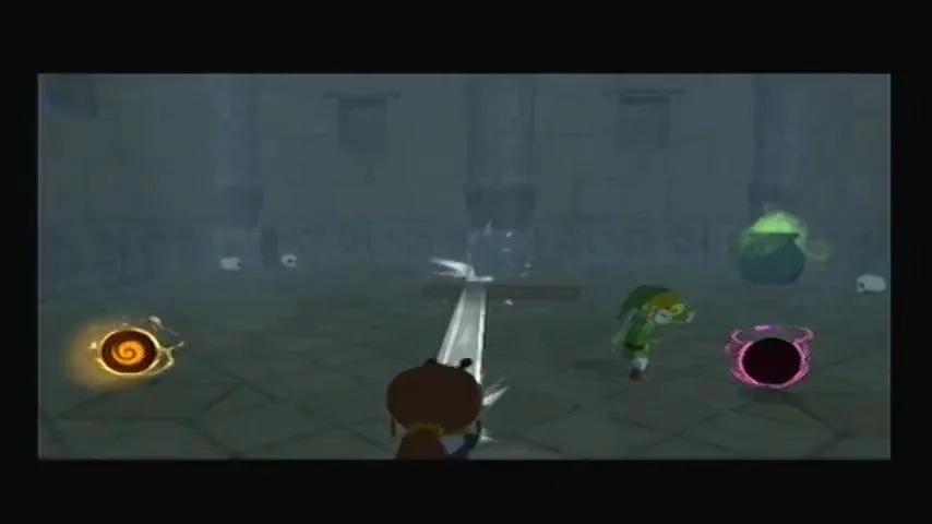 The Wind Waker Captura de pantalla del tutorial del Templo de la Tierra
