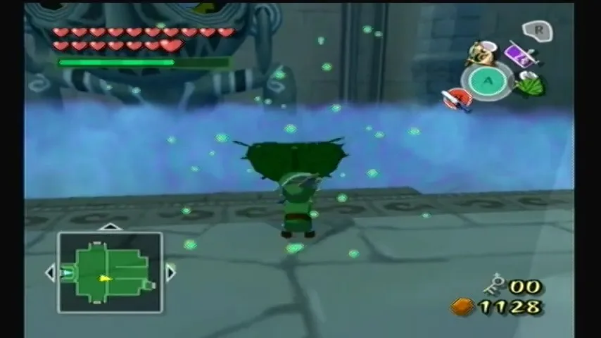 The Wind Waker Captura de pantalla del tutorial del Templo de la Tierra