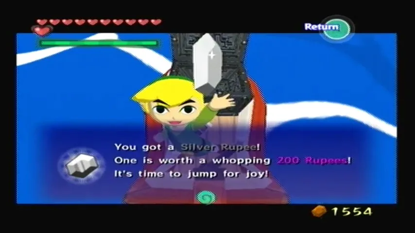 The Wind Waker Schermata della procedura dettagliata della Tabella del Tesoro n. 1