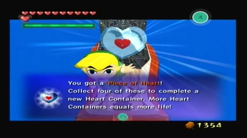The Wind Waker Schermata della procedura dettagliata per la Tabella del Tesoro n. 31 e il Pezzo del Cuore n. 25