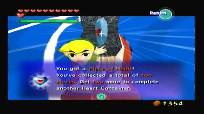 The Wind Waker Schermata della procedura dettagliata per la Tabella del Tesoro n. 33 e il Pezzo del Cuore n. 26