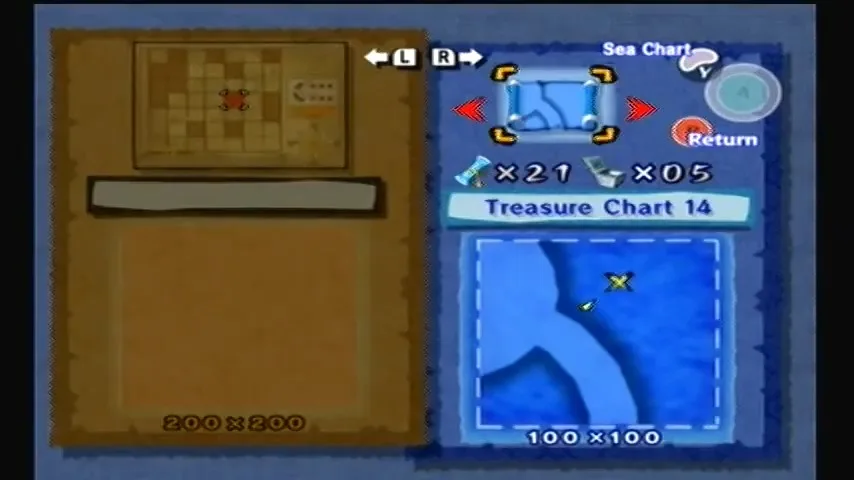 The Wind Waker Schermata della procedura dettagliata della Tabella del Tesoro n. 14