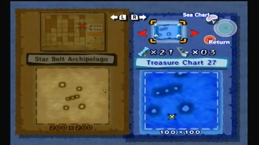 The Wind Waker Schermata della procedura dettagliata della Tabella del Tesoro n. 27