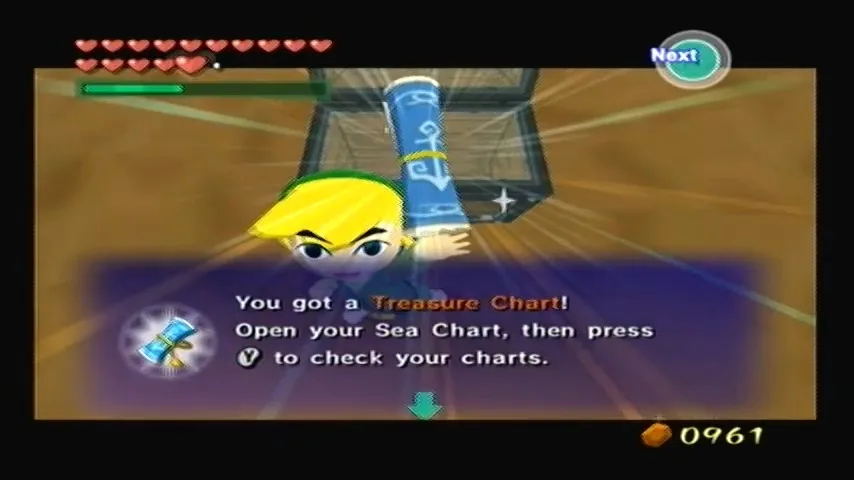 The Wind Waker Schermata della procedura dettagliata della Tabella del Tesoro n. 21