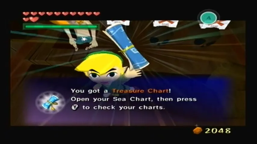 The Wind Waker Schermata della procedura dettagliata della Tabella del Tesoro n. 4