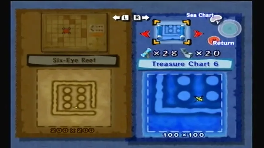 The Wind Waker Schermata della procedura dettagliata della Tabella del Tesoro n. 6