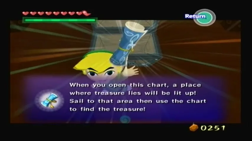 The Wind Waker Schermata della procedura dettagliata della Tabella del Tesoro n. 22