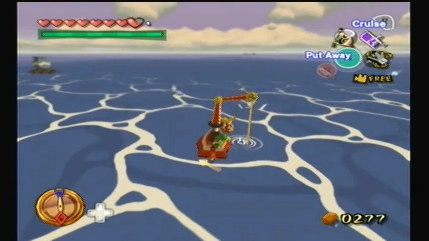 The Wind Waker Schermata di guida per il pezzo di cuore n. 19 e la tabella del tesoro n. 11