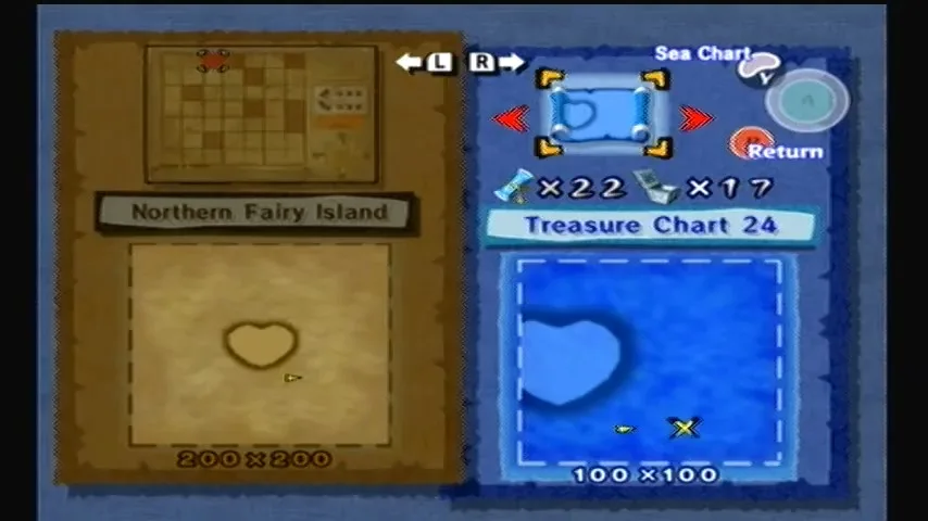 The Wind Waker Schermata della procedura dettagliata della Tabella del Tesoro n. 24