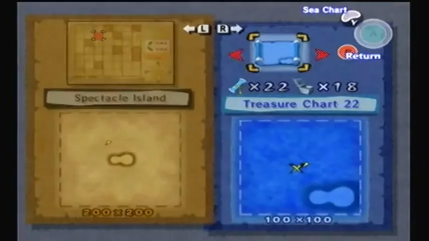 The Wind Waker Schermata della procedura dettagliata della Tabella del Tesoro n. 22