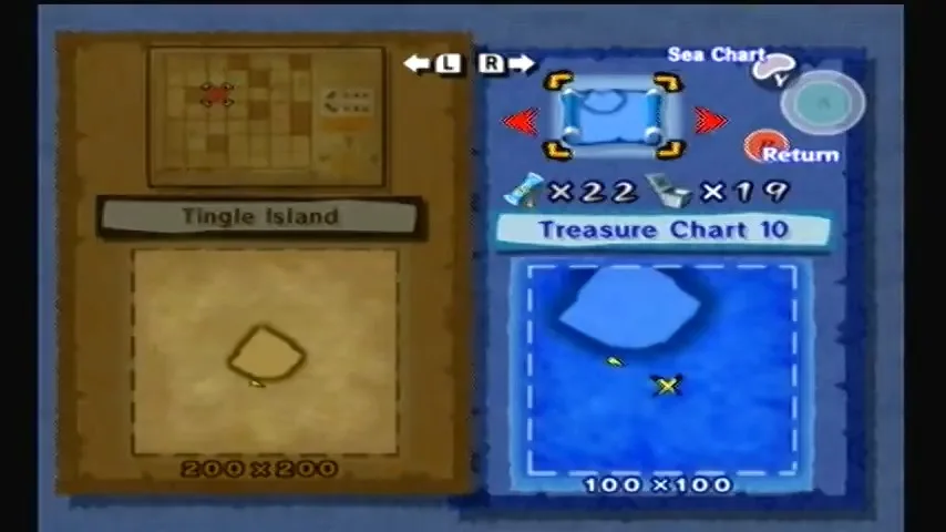 The Wind Waker Schermata della procedura dettagliata della Tabella del Tesoro n. 10