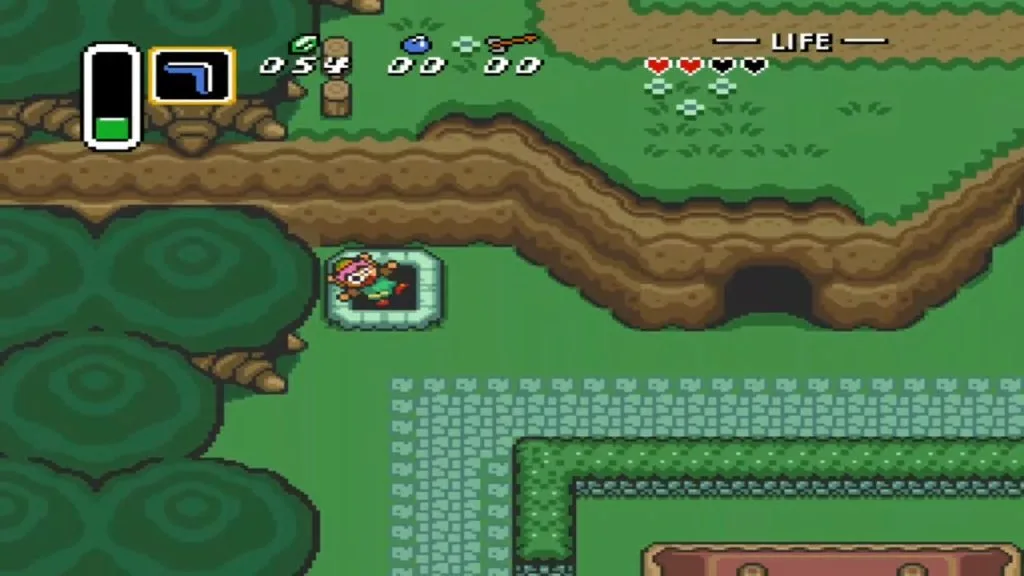 A Link to the Past Captura de pantalla del tutorial para conseguir bombas
