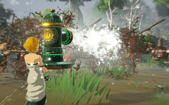 الأميرة زيلدا تستخدم جهاز زوناي في عرض Hyrule Warriors: Age of Imprisonment