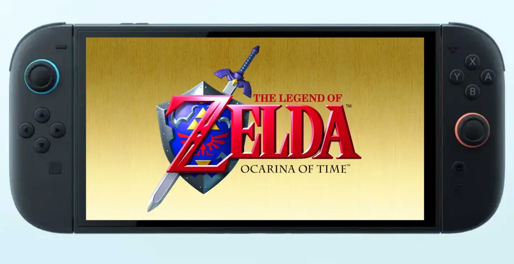 Ocarina of Time Remake Spoof Title Screen on Nintendo Switch 2