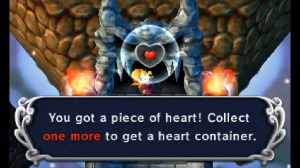Heart Piece Locations 96 Link claiming the Piece of Heart for clearing the Treacherous Tower Intermediate course in A Link Between Worlds