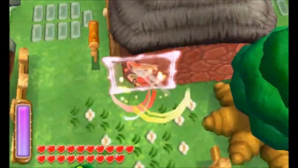 Heart Piece Locations 8 Link moving along the wall around to the back of the Blacksmith’s House in A Link Between Worlds