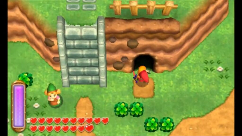 Heart Piece Locations 108 Link entering the cave revealed near the Blacksmith’s House in A Link Between Worlds