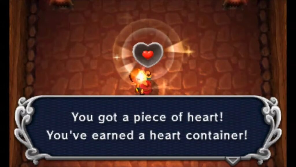 Heart Piece Locations 109 Link claiming the Piece of Heart in the cave beneath the large rock by the Blacksmith’s House in A Link Between Worlds