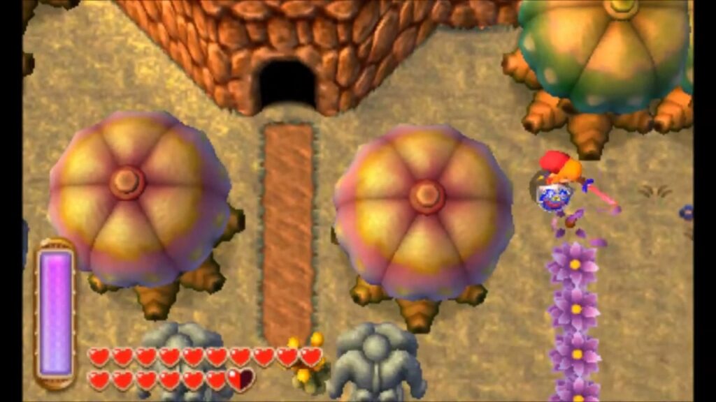 Heart Piece Locations 84 Link bombing the cracked wall north of the Lorule Graveyard in A Link Between Worlds