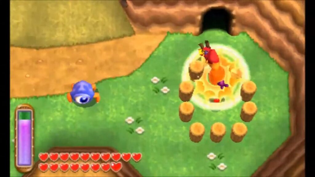 Heart Piece Locations 49 Link using the Hammer to pound the pegs south of the Eastern Palace in A Link Between Worlds