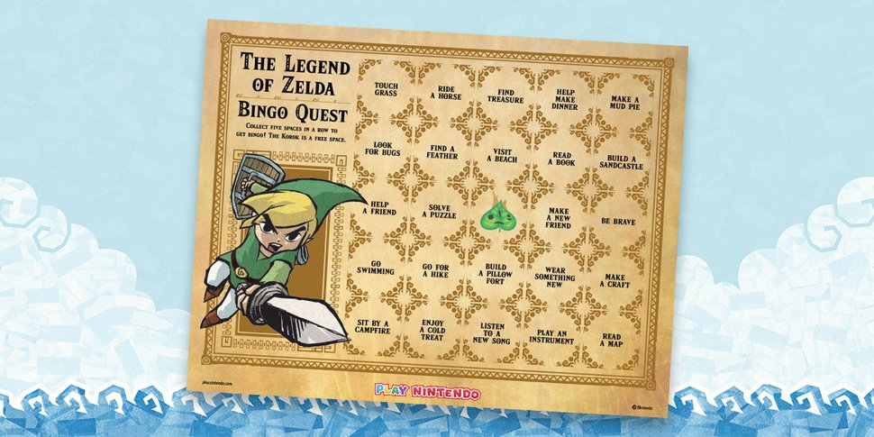 Play Nintendo Legend of Zelda Bingo Card