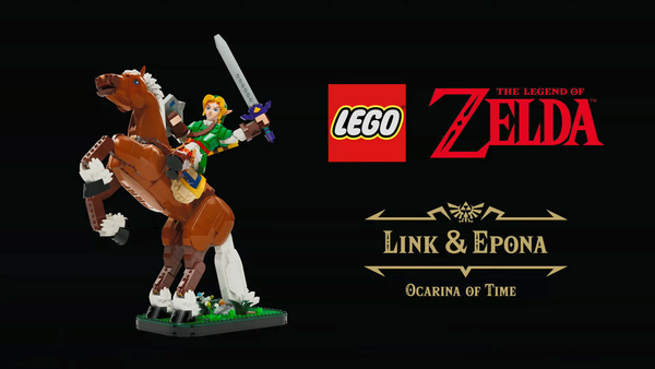 The Legend of Zelda 40th Anniversary: Everything Announced 17 LEGO The Legend of Zelda Ocarina of Time Link and Epona set featuring Link riding Epona