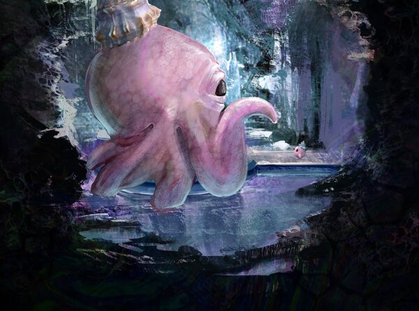 Photoshop illustration showing Mother Maimai with the first of her baby Maimai from A Link Between Worlds.