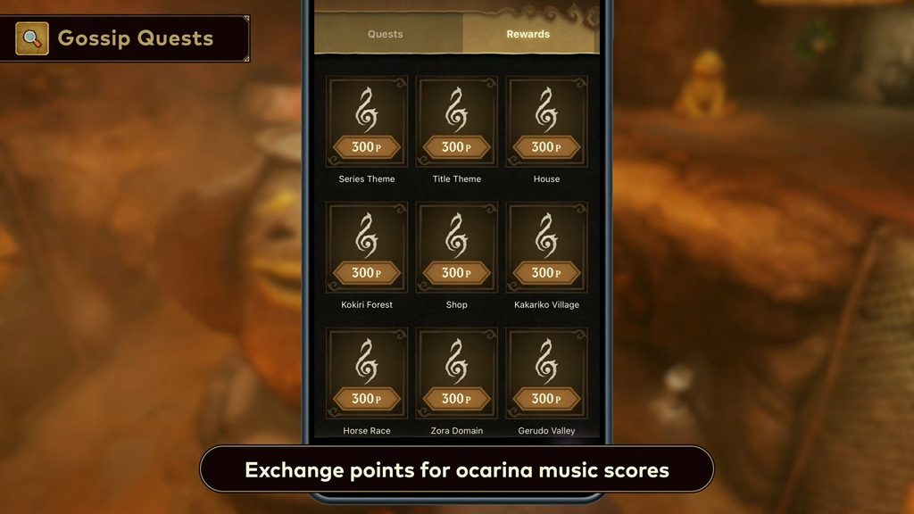 The Legend of Zelda: Ocarina of Time Remake 11 Zelda Notes Gossip Quests rewards screen showing points exchanged for ocarina music scores in Ocarina of Time Remake
