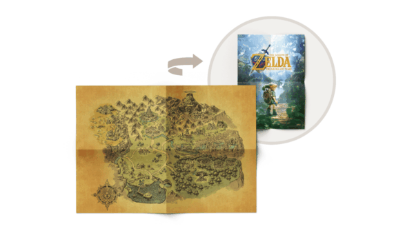 Ocarina of Time Remake Pre-Order Bonuses: Every Regional Exclusive So Far 18 Double-sided Ocarina of Time Remake pre-order poster featuring a map of Hyrule on one side and the game’s cover artwork on the other.