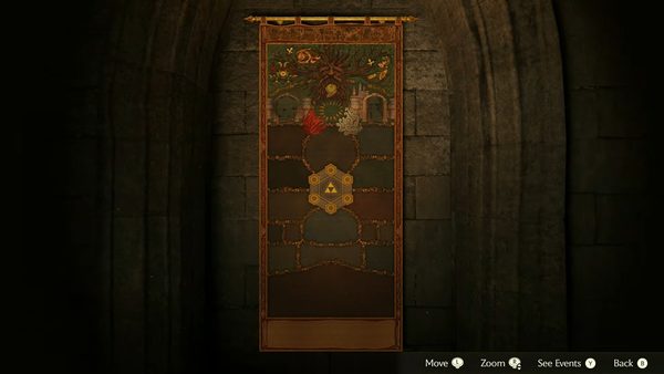 The Legend of Zelda: Ocarina of Time Remake 4 Threads of Time tapestry in Ocarina of Time Remake displaying story events and progression